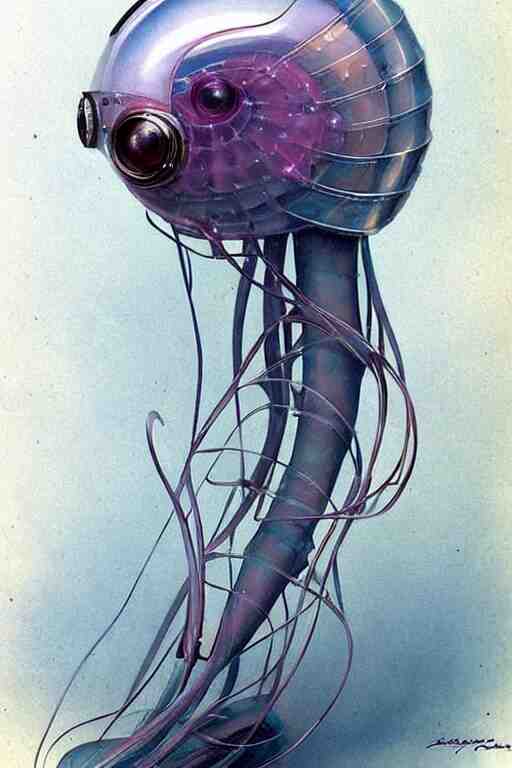 ( ( ( ( ( 1 9 5 0 s retro future robot android aluminum jelly fish. muted colors. ) ) ) ) ) by jean - baptiste monge!!!!!!!!!!!!!!!!!!!!!!!!!!!!!! 