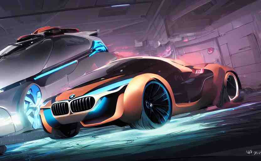 bmw vehicule concept design super cars engine rocket league tank mad max global illumination ray tracing hdr chromed reflexion, gta 5 comics official fanart behance hd artstation by jesper ejsing, by rhads, makoto shinkai and lois van baarle, ilya kuvshinov, ossdraws, that looks like it is from borderlands and by feng zhu and loish and laurie greasley, victo ngai, andreas rocha, john harris fast and furious 