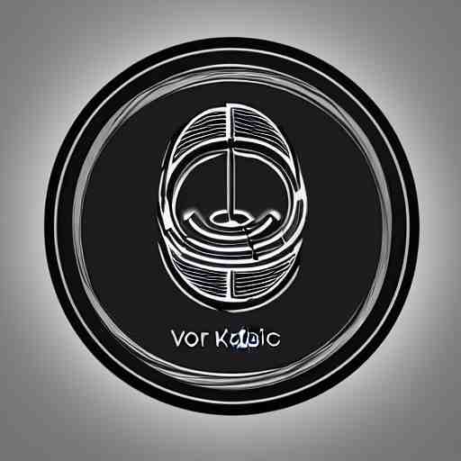 a logo for a music producer by viktor kadic, digital 3 d, black background, trending on artstation 