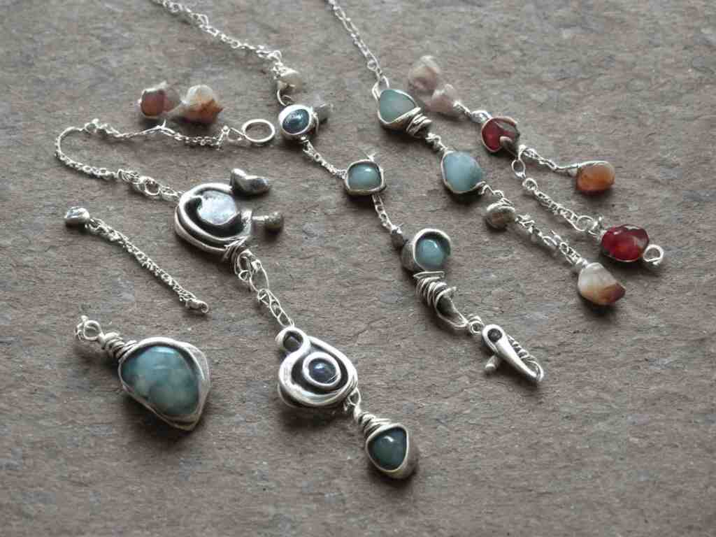 rustic hand made jewelry hand crafted from silver and natural gemstones