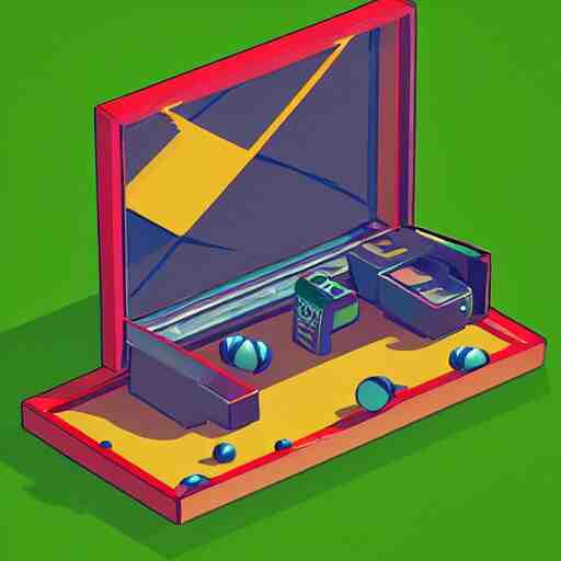 soccer lootbox in the style of peter tarka, 3 d, isometric, game, octane, game, artstation 