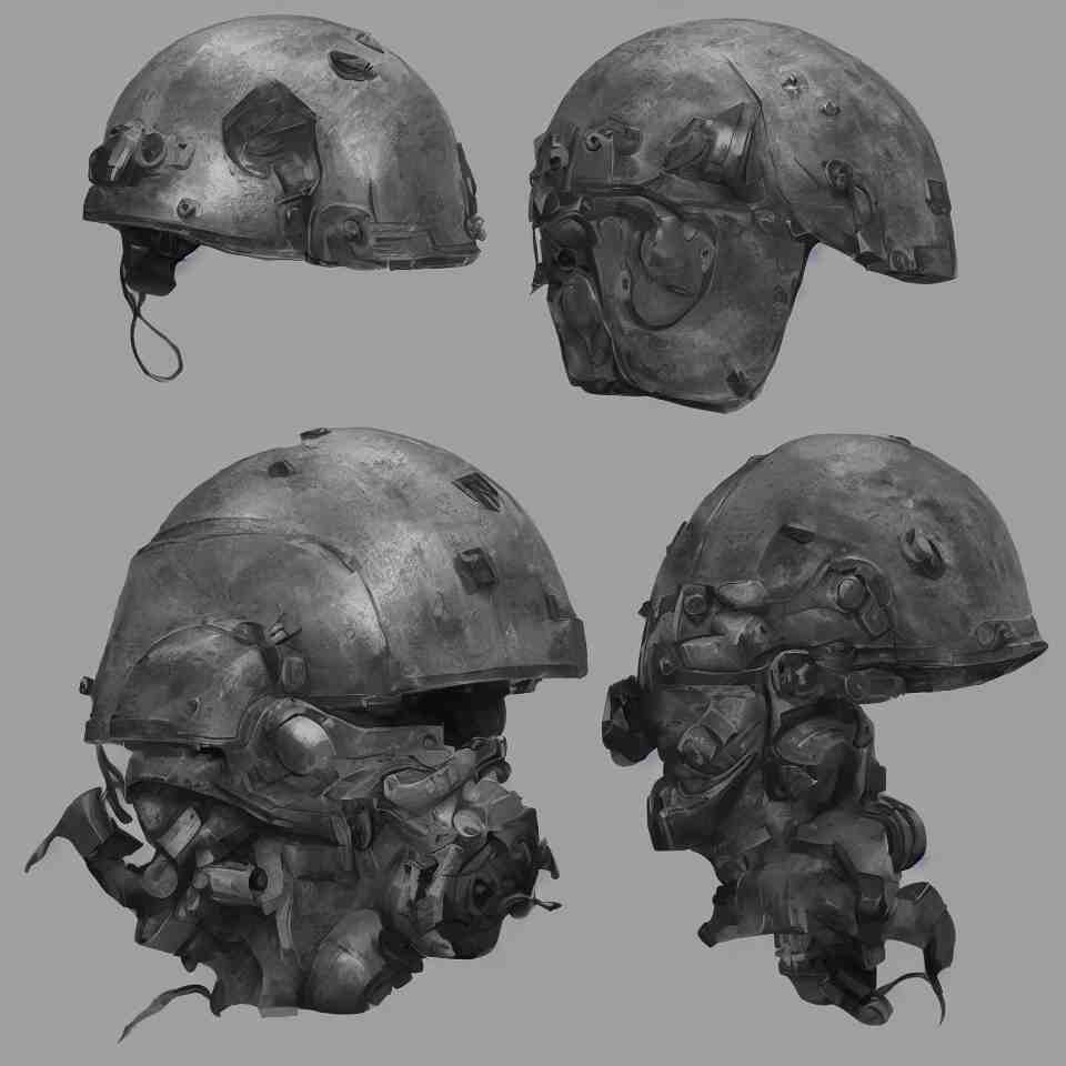 epic mechanical headgear combat vision helmet highly detailed, digital painting, concept art, smooth, sharp focus, simple draft artstation 