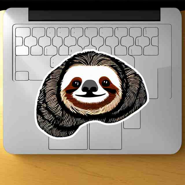 svg sticker art of a sloth 