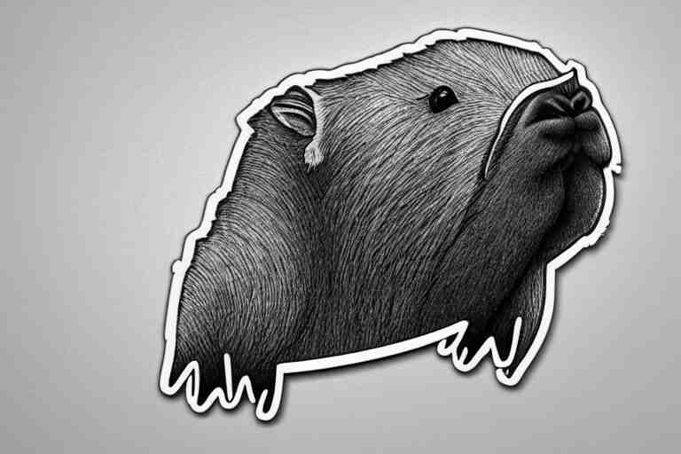 a masterpiece illustration of a funny capybara for a sticker 