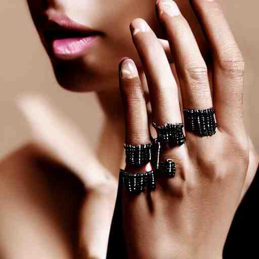 Photo of a hand Jewellery model, bold, self confidence, cinematic, focus