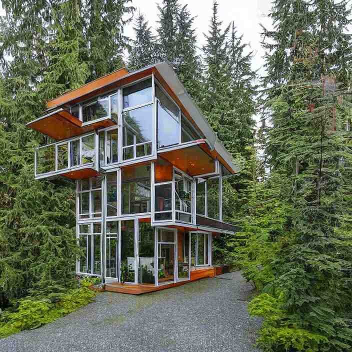 glass house on stilts at 2875 adanac.st vanvcouver,british columbia,canada