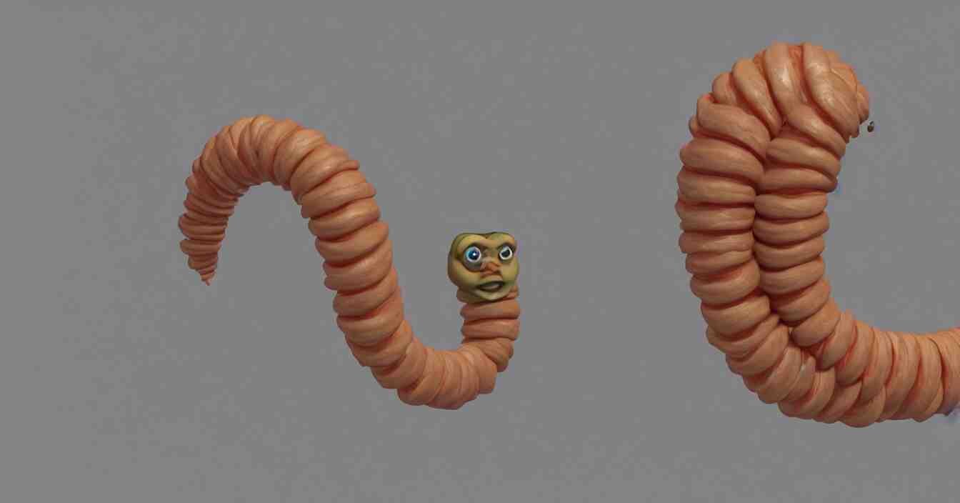 Apple worm with face of Donald Trump, render in Vray