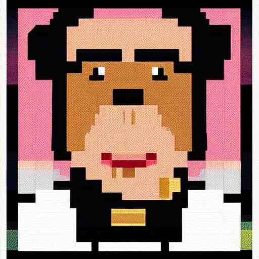 8 - bit, realistic self portrait, astronaut with a chimpanzee. 