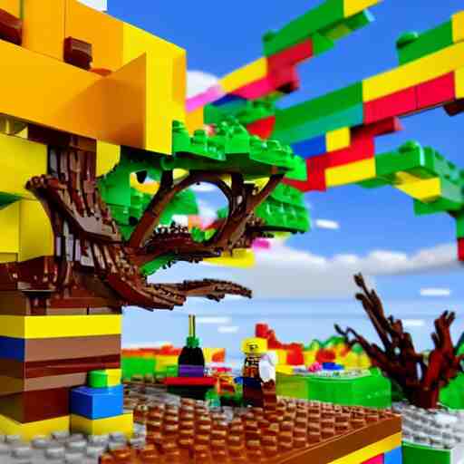 erdtree in a lego game. impressionistic, colorful, high quality, 8 k, arstation 