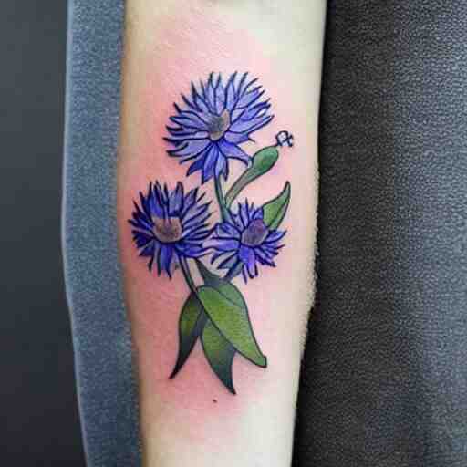 great tattoo watercolor cornflower