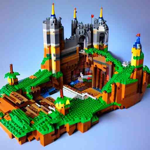LEGO castle, celestia, eden, river, fantasy artwork, award winning, very very very very very very very beautiful scenery, artstation