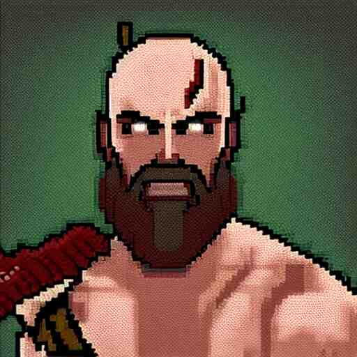 pixel art of kratos