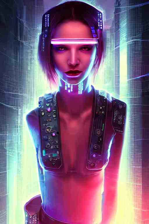 portrait futuristic nefarious cyberpunk young female Necromancer, in futuristic rainny thunder flashing tokyo rooftop cyberpunk night, ssci-fi, fantasy, intricate, very very beautiful, elegant, neon light, highly detailed, digital painting, artstation, concept art, soft light, hdri, smooth, sharp focus, illustration, art by tian zi and craig mullins and WLOP and alphonse mucha