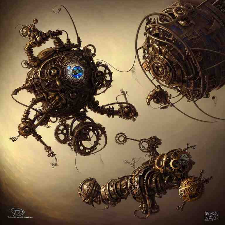 steampunk robot fly, 3 d model, unreal engine realistic render, 8 k, micro detail, intricate, elegant, highly detailed, centered, digital painting, artstation, smooth, sharp focus, illustration, artgerm, tomasz alen kopera, peter mohrbacher, donato giancola, joseph christian leyendecker, wlop, boris vallejo 