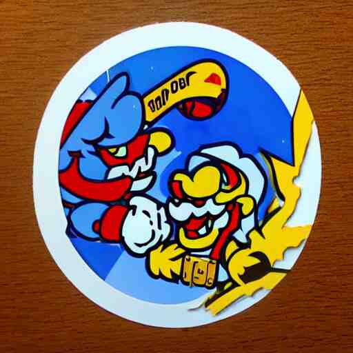 die cut sticker, bowser is mario 