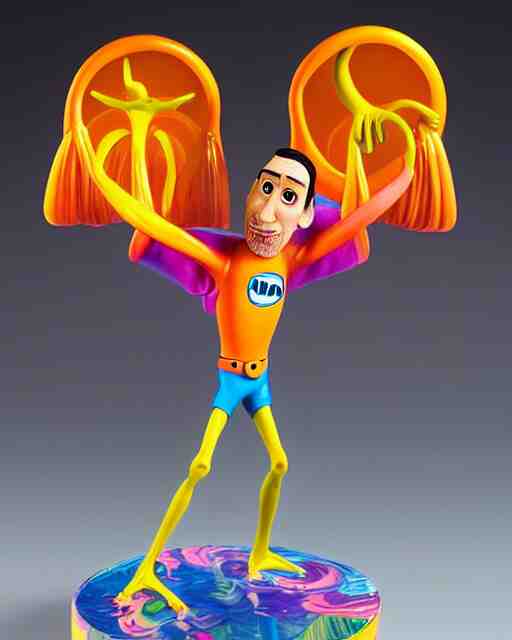 Howard Moon as a Pixar figurine, vibrant, hyperrealistic, Maximalism, mystical, ornate, Intricate