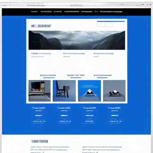 minimalistic clean website brand design portal, blue background with white text, large tab layout on the left, pleasing colors and readable fonts, featuring a corporate brand logo image