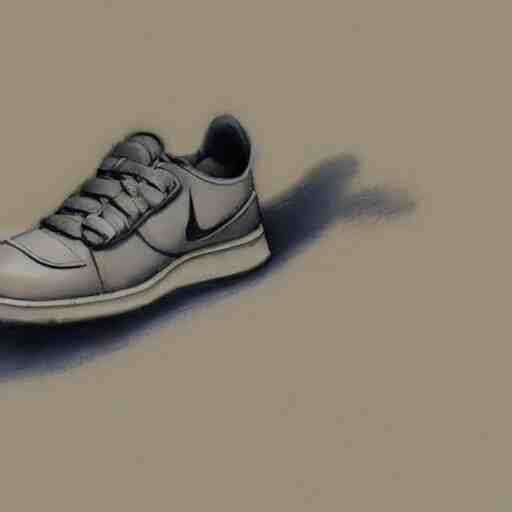 a concept art of nike shoes, by Craig mullins, Steve Purcell, Ralph McQuarrie. Trending on artstation. Centered image, no background