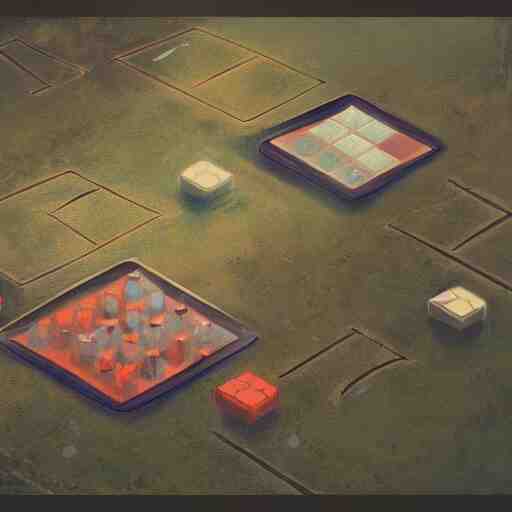 a beautiful concept art of a boardgame field for the game tic - tac - toe, by greg rutkowski, featured on artstation 