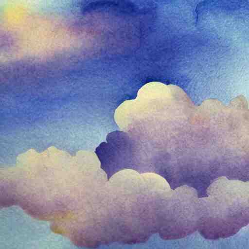 fuzzy cloud, ethereal, matte painting, water colour 