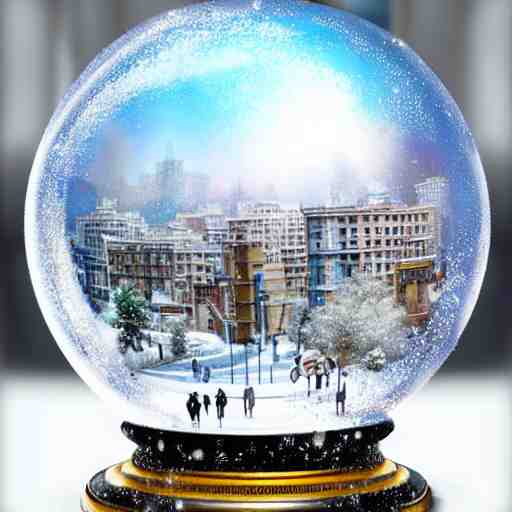 snow globe of buenos aaires city, artstation, photorealism 