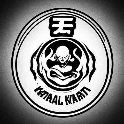 a logo about martial arts, karate, kung-fu, vectorial, black and white, highly detailed, symmetric