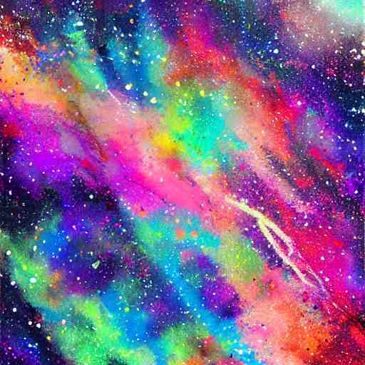 galaxy paint splatter, artstation