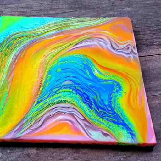 Acrylic pour flow art abstract paint pouring painting