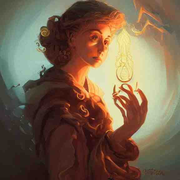 a highly detailed portrait in the style of charles dana gibson and in the style of peter mohrbacher. glowing rune of magical power. 