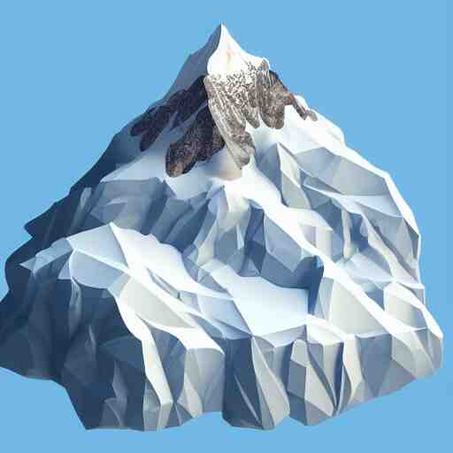 floating island with mount everest in the sky, low poly, isometric art, 3d art, high detail, artstation, concept art, behance, ray tracing, smooth, sharp focus, ethereal lighting