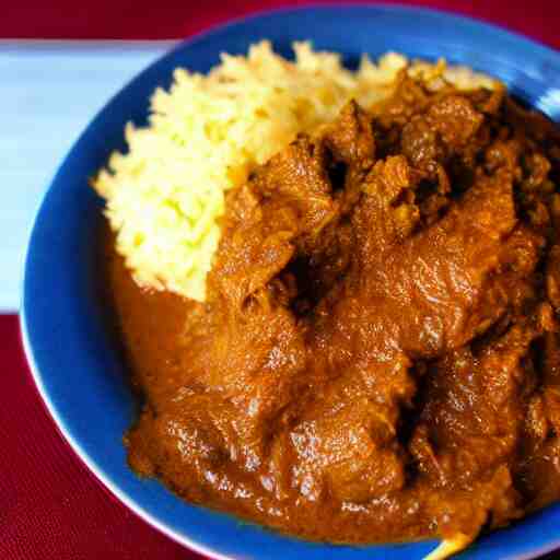 a professional photo of nasi rendang