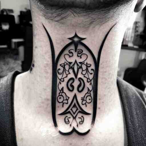 neck tattoo, needle, ink, tattoo photo 