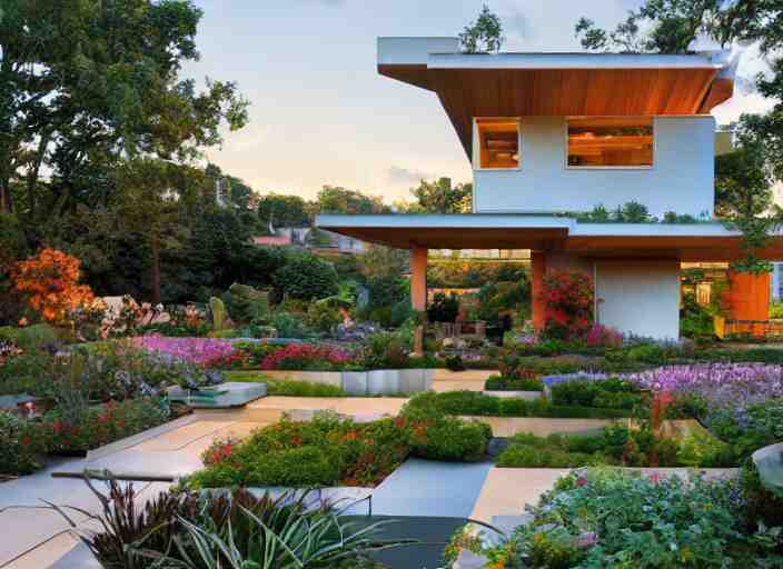 idyllic suburban neighborhood + rooftop gardens + sustainable energy initiatives + single family homes : : modern architecture by craig mullins, thomas kinkade and frank lloyd wright 