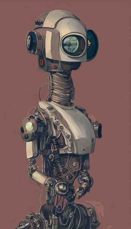 a dieselpunk robot, portrait, humanoid, sharp focus, james gilleard, cinematic, game art, extremely detailed digital painting 