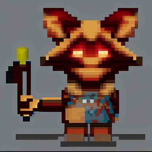 barbarian with moose head, pixel art, trending, post processing, game assets, cinematic 