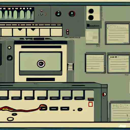 A giant computer with a 404 error code, by Emiliano Ponzi, by Chris Ware, neogeo, criterion collection, 2d game art