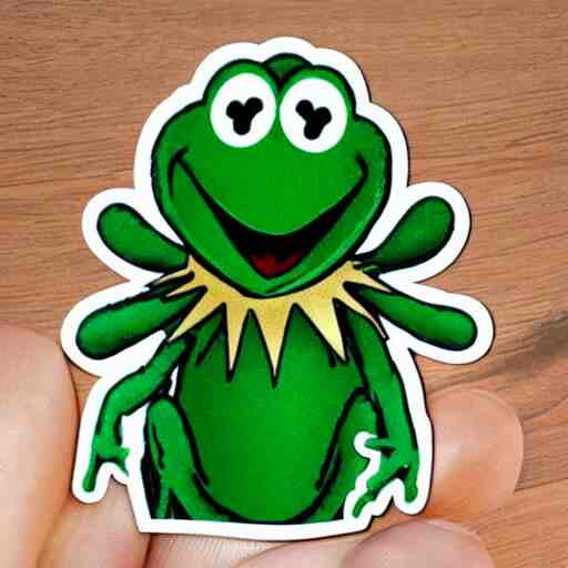 cute kermit the frog die cut stickers