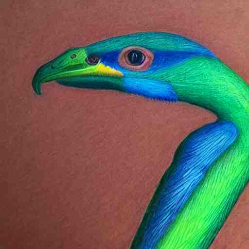 a color pencil drawing of a quetzal by natalia rojas and ana maria martinez jaramillo, pastel colors, in the style of wingspan artworks, realistic graphite, high quality, artstation, 4 k, realism, photorealism, extremly fine art 