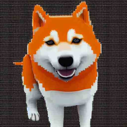 a shiba inu wearing an orange hoodie, pixel art 