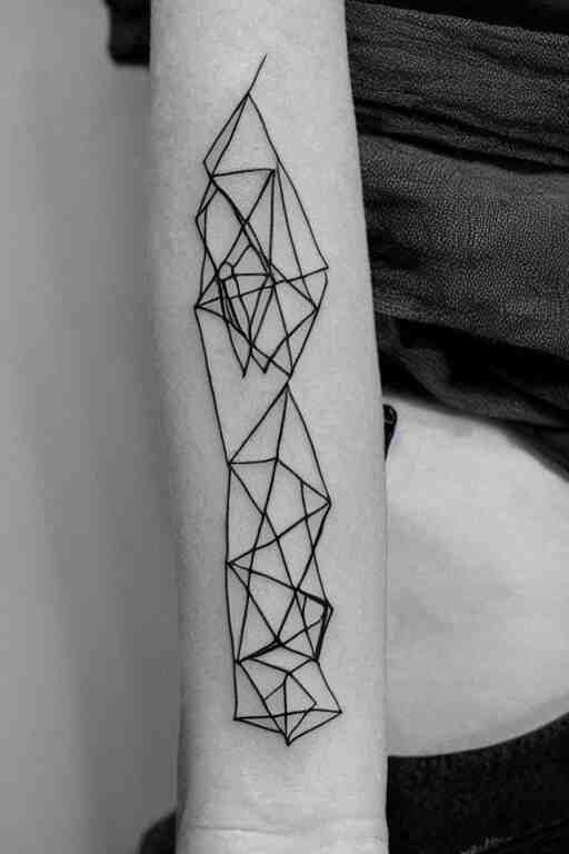 a beautiful tattoo design of minimalist flying swallows, flying into geometric spirals, black ink, abstract logo, line art 