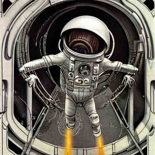 astronaut entering Valhalla by H. R. Giger