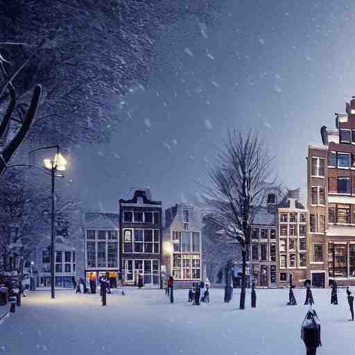 snow globe of amsterdam, artstation, photorealism 