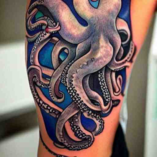 surreal octopus tattoo 