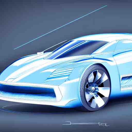 blueprint for an advanced car, concept art, digital sketch, 4 k, hd 