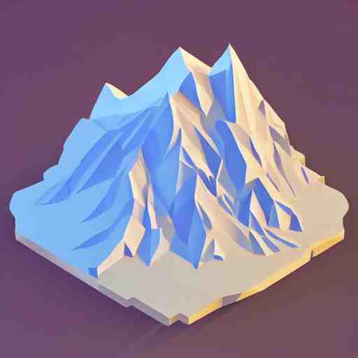 floating island with mount everest in the sky, low poly, isometric art, 3d art, high detail, artstation, concept art, behance, ray tracing, smooth, sharp focus, ethereal lighting