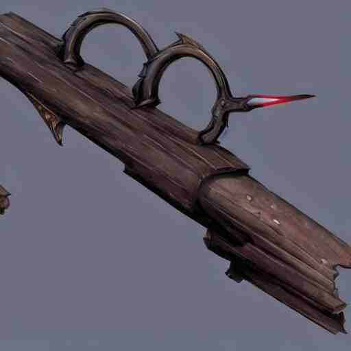 a boomerang with magical gun barrels on both ends, science fantasy, concept art, realism, 