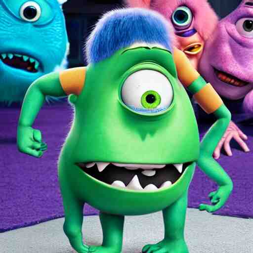 Justin Sun as a monster in Monsters Inc by Pixar