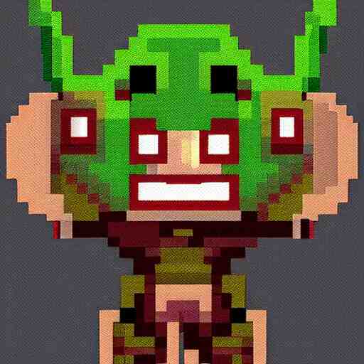 goblin, pixel art, detailed 