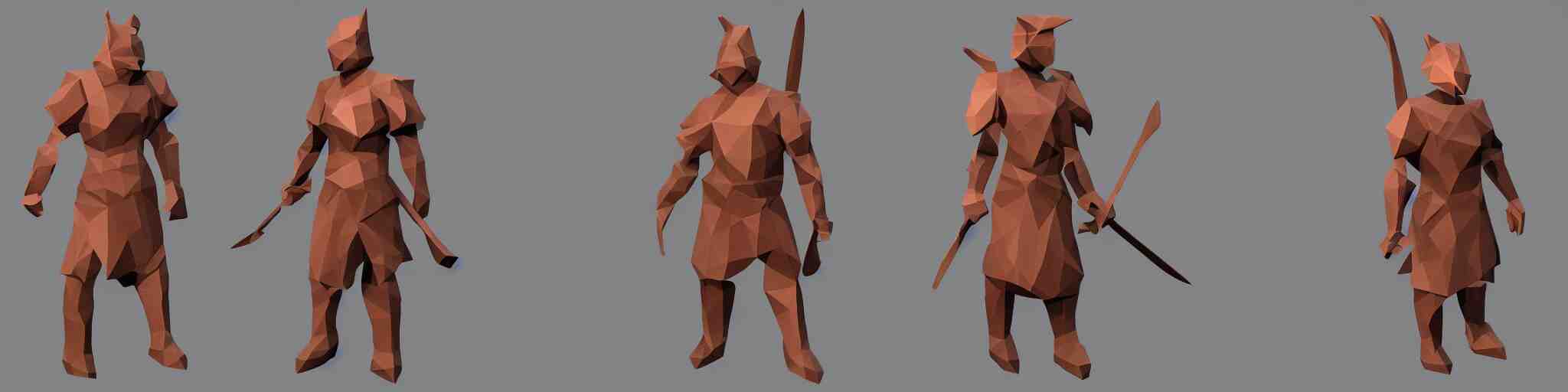 a warrior, low poly, polygon, low poly character