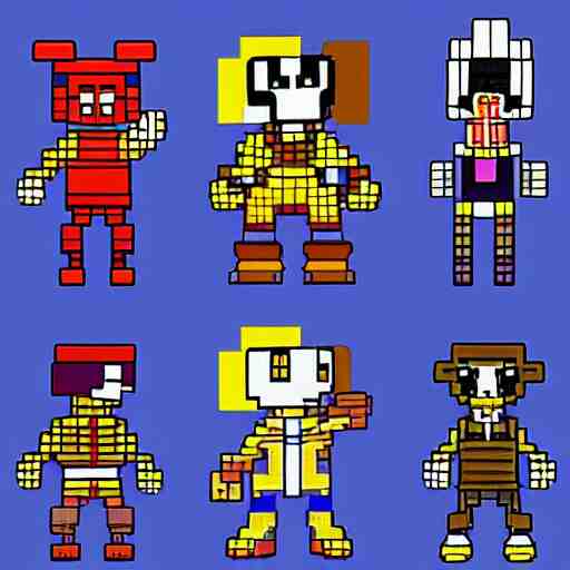 “ pixel art designs of new undertale characters. ” 